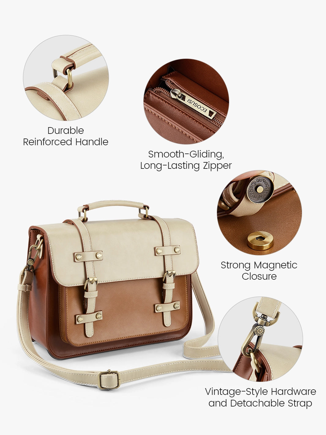Sombre Mini Crossbody Vintage Briefcase