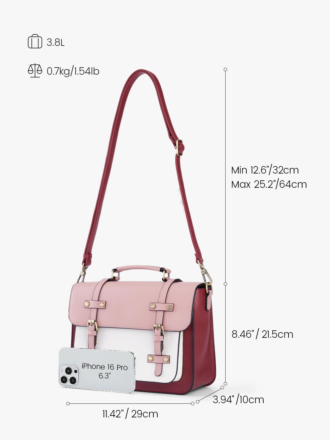 Sombre Mini Crossbody Vintage Briefcase