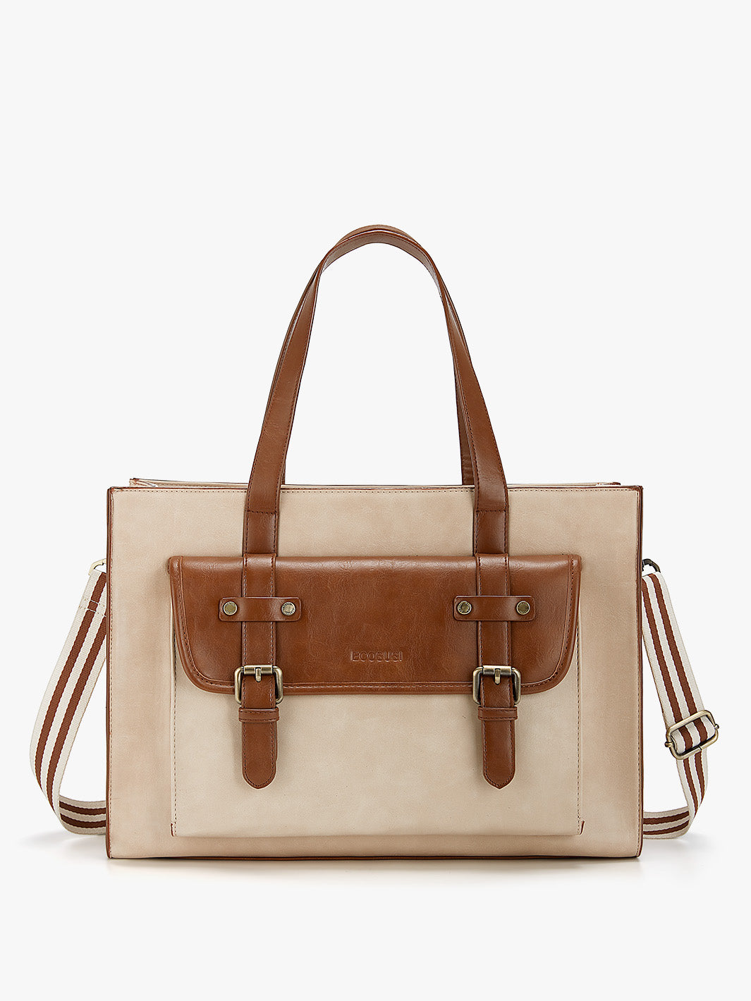 Olivia's Classic PU Leather Handbag for 13-15.6 Inch Laptop Tote