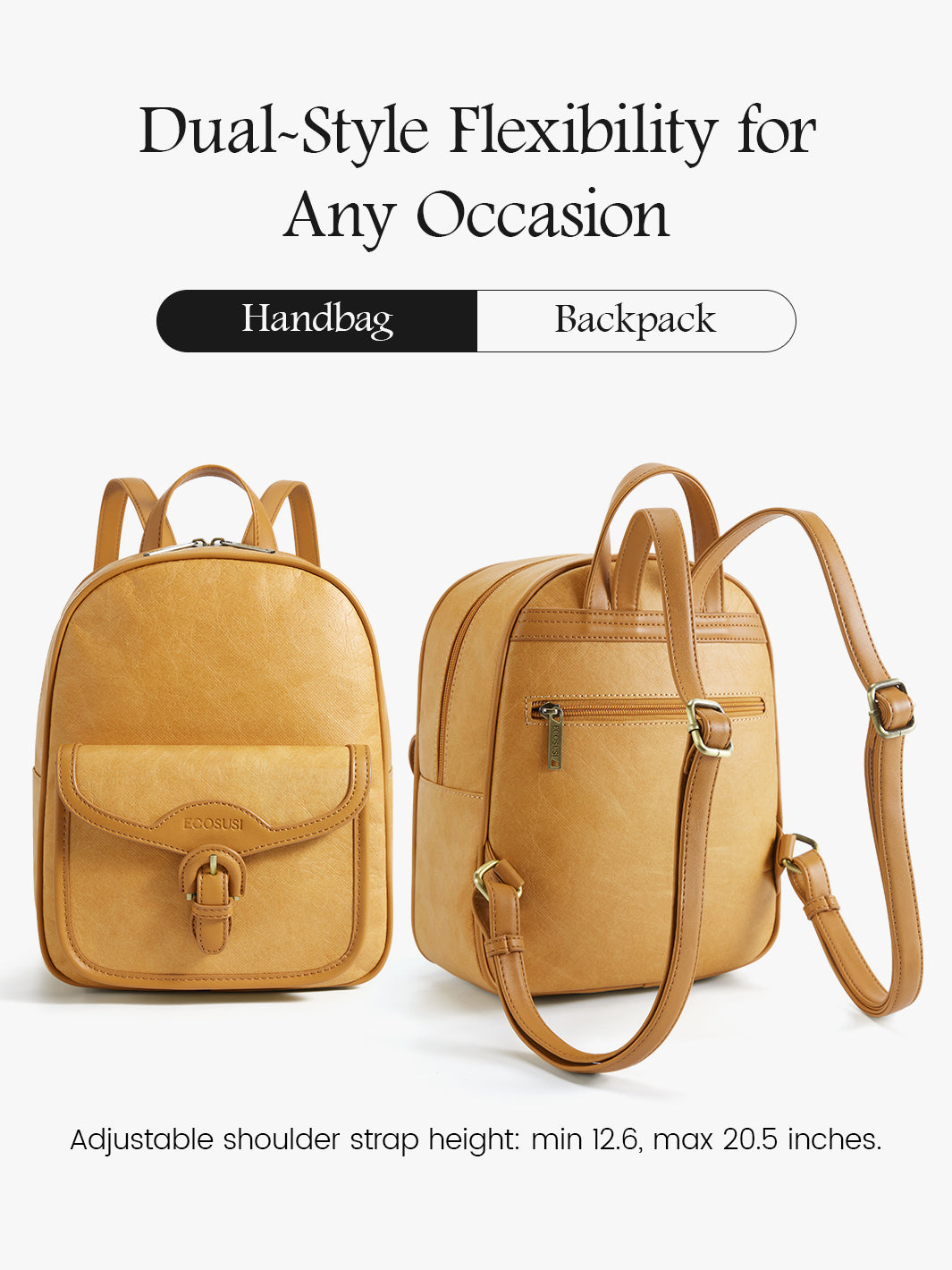 Eco-Friendly Washable Paper Backpack - Perfect for School, Work, and Everyday Use-Amber Orange
